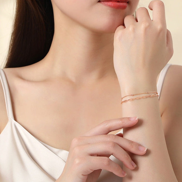 Double Knot Silver Chain Bracelet