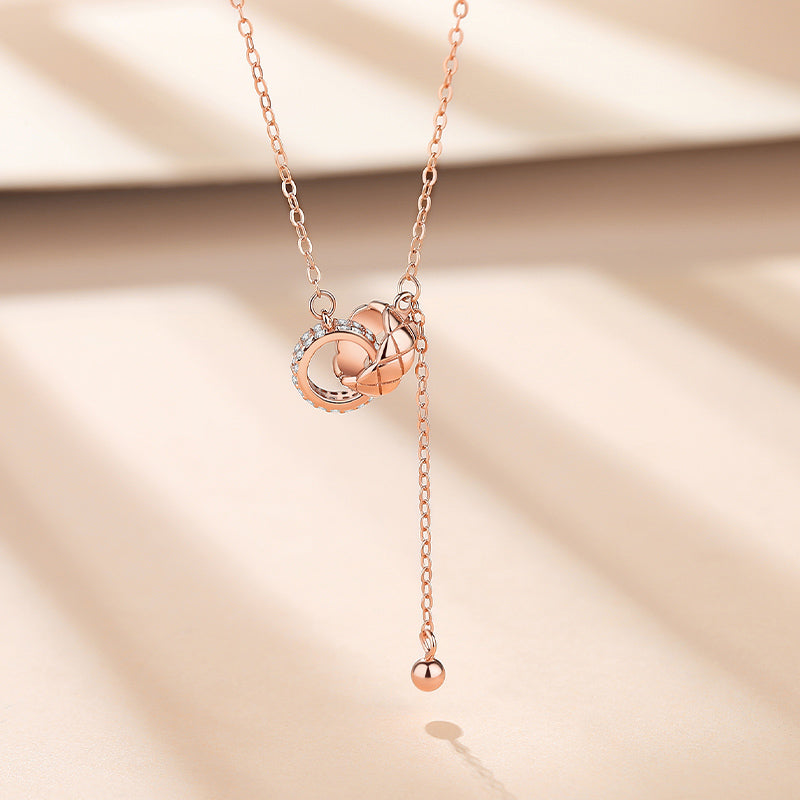 Twin Soul Strip Long Chain Necklace