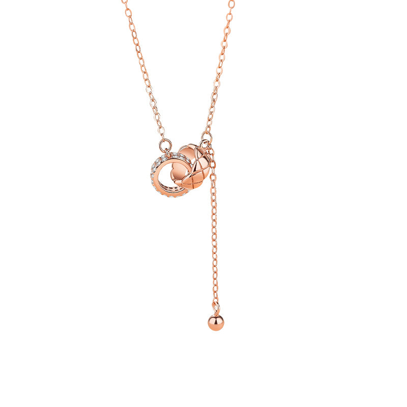 Twin Soul Strip Long Chain Necklace