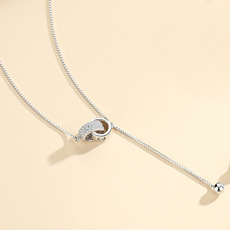 Twin Soul Strip Long Chain Necklace
