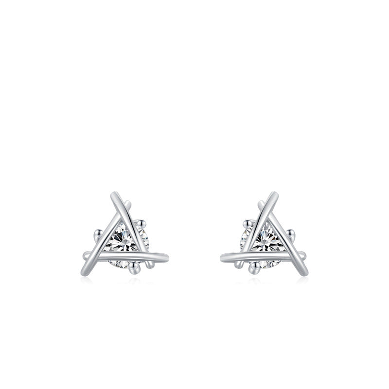 Stone in a Triangle Cage Earrings